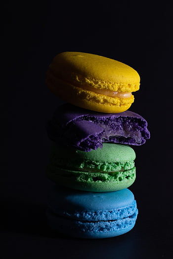macarons, cukroví, cookies, sušenky, sladkost, okusovat, dezert, pečivo, jídlo, Lahodné, francouzština