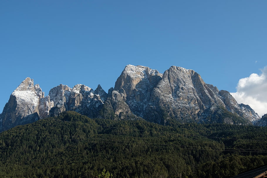 mountains, snow, park, dolomites, landmark, nature, wintry, schlern, alm, bozen, south Tyrol
