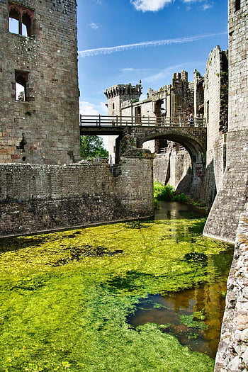 hrad, pevnost, středověký, hradní příkop, budova, struktura