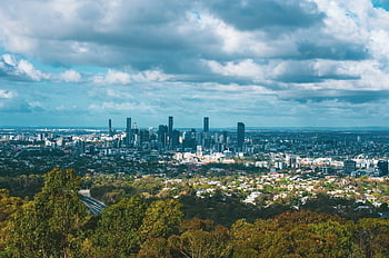 skyline, bybilledet, skyskrabere, bygninger, metro, hovedstadsområdet, by-, centrale forretningsdistrikt, brisbane, forretningskvarter, Queensland