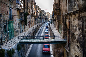 yol, valletta, Malta, geçit, Kent, seyahat, ada, bina, eski, mimari, kentsel