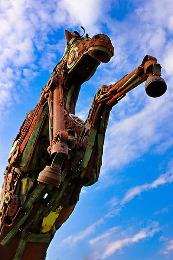 hest, figur, skulptur, metal, statue, kunst, dyre figur, dekoration