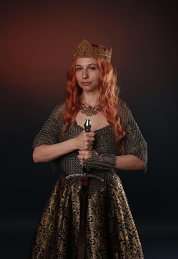 warrior, young Woman, a Princess, cosplay, redhead, chain Mail, armor, history, struggle, knight, medieval