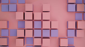 3D geometric abstract, pink blocks, purple blocks, digital backgrounds, abstract pattern, 3D blocks, geometric design, abstract art, digital art, 3D rendering, abstract cubes