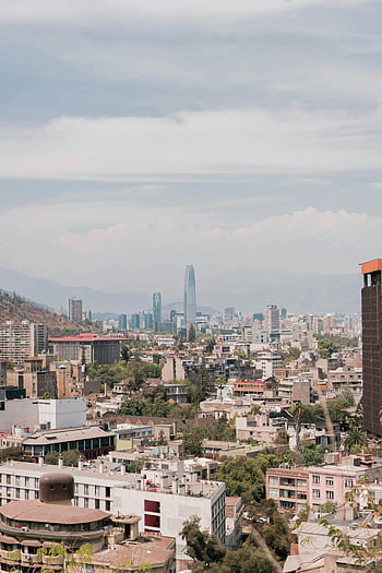 santiago, Chile, panoráma města, letecký pohled, mrakodrapy, městské krajiny, modrá obloha, Downtown Santiago, moderní architektura, městské budovy, Metropolitní oblast