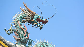 Cinese, Drago, statua, scultura, Asia, Cina, cultura, asiatico, tradizionale, buddista
