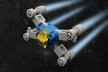 Lego, spazio, Starfighter, Starfury, Babilonia 5, Iron Builder, microscala, moc, Busto blu droide, Sigma 28mm, classico