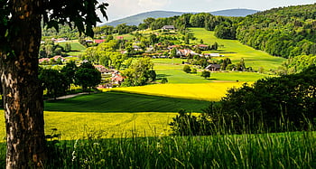 vesnice, V Údolí, krajina, hory, nižší silesie, Příroda