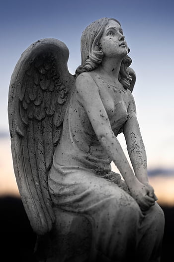 statue, sculpture, angel, cemetery, graveyard, grave, gravestone, tombstone