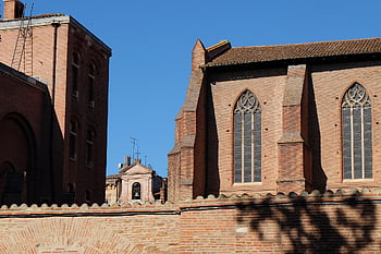 kostel, cihlový, zvonek, katolík, Katolicismus, architektura, gotický, jižní, starý, historický, toulouse