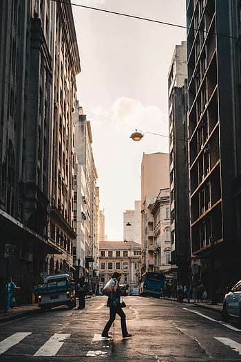 person passage, travl gade, downtown sao paulo, byarkitektur, solnedgang, bybilledet, fodgænger, Trafik, byliv, gadescene, bybygninger