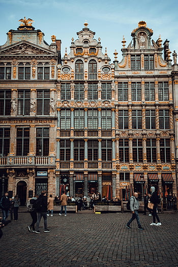 velké místo, Brusel, Belgie, turistů, historické fasády, kultovní mezník, lidí, kteří jdou, náměstí, evropské architektury, cíl cesty, prohlížení památek