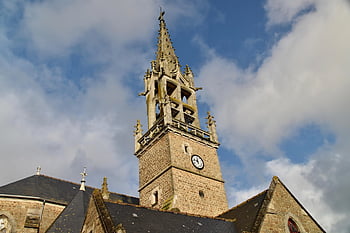 Chiesa, Chiesa Epiniac, monumento religioso, architettura, pierre, religione, cristianesimo, religioso, Torre campanaria, campane, Chiesa di Bretagna