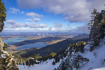 山、 見る、 見た、 バンヴァルト湖、 Lake forggensee、 レッチ、 アルプス、 自然、 雪、 雲、 天国