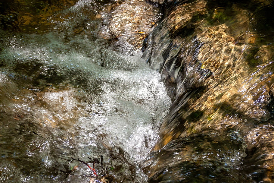 water, flow, waterfall, gush, nature, landscape, forest, bach, scenic, stones, wet