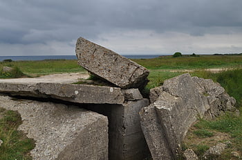 benteng, perang Dunia 2, normandia, perang, beton, langit mendung, garis depan, Hari H, Monumen