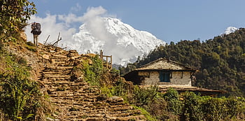 Nepál, trekking, hory, Himaláje, schody, vesnice, annapurna, Příroda, krajina, kroky