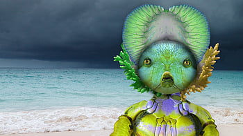fantazie, Ryba, krab, měkkýšů, stvoření, mimozemšťan, vodní, sci-fi, královna, bohyně, obojživelník