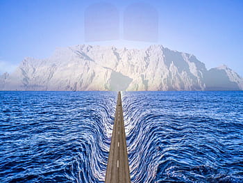 Moses, commandments, sea, Road, Mountain, Car, Splitting, parting, exodus, Bible, Opening