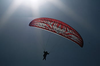paraglider, parachute, paragliding, sport-, avontuur, hemel, vrijheid, vrije tijd, vakanties, landschap, skydiving