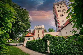Landsberg, porta della città, Bayertor, architettura, centro storico, Torre, storico, costruzione, punto di riferimento, Medioevo, natura