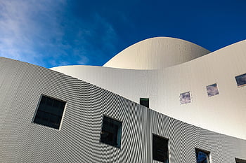 architecture, building, facade, exterior, modern Building, landmark, theater Building, theater, düsseldorfer Schauspielhaus, city