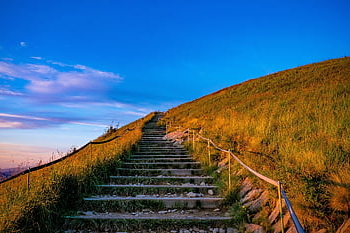 mountain, stairs, mountain Top, nature, landscape, steps, staircase, trail, peak, blue Sky, poloniny