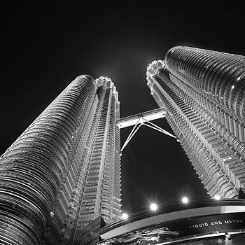 věže Petronas, kuala lumpur, malajsie, noční výhled, ikonický, dvojčata, dramatický, architektura, mrakodrapy, panoráma města, městský