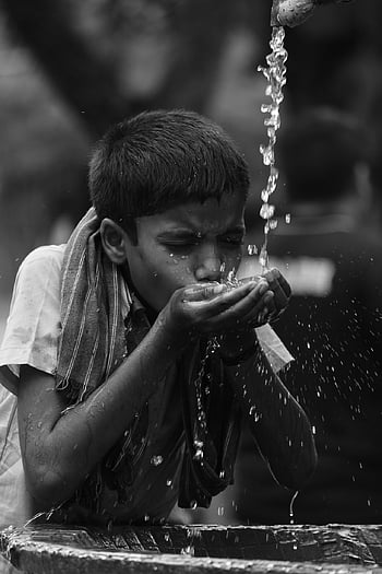 boy, nature, thirst, drinking, tap Water, water, child, kid, young, indian, portrait