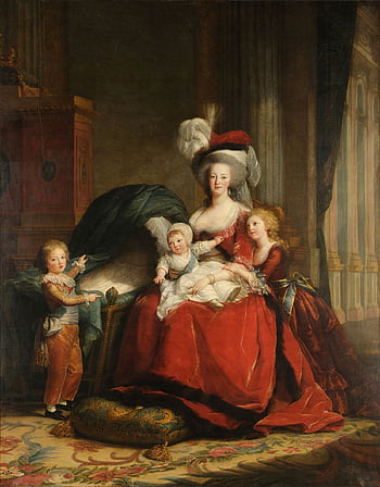marie antoinette og hendes børn, maleri, kunst, Élisabeth Vigée le Brun, Marie-antoinette, dronning af Frankrig, kvinde, børn, familie, kunstværk, gammel