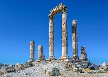 temple Of Hercules, pillars, roman Temple, historic Site, amman Citadel, ancient, historic, travel, tourism, archaeology, old Town