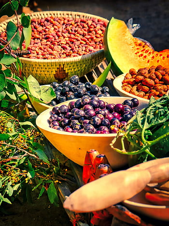 baskets, peanuts, berries, vegetables, sales Stand, farmer's Market, market, africa, zimbabwe, nutrition, healthy