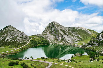 nature, outdoors, travel, exploration, landscape, mountains, lake, clouds, hiking