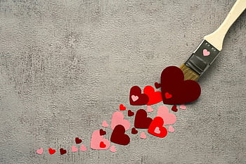 hearts, paint Brush, painting, love, draw, symbol, heart, to Paint, in Love, colour, symbolic Power