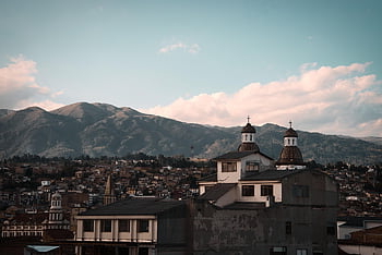 kostel, Příroda, katedrála, věže, cuenca, výhled, Ekvádor, výhled na město, budova, hory, horizont