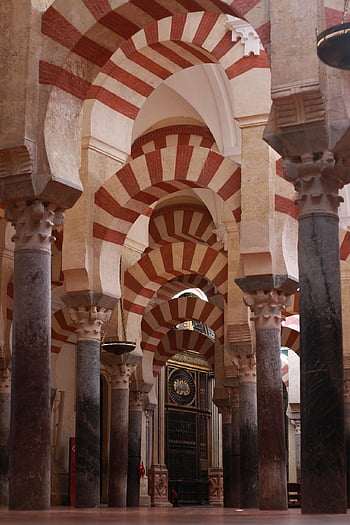 mezquita, cordoba, katedrála, sloupců, architektura, andalusie