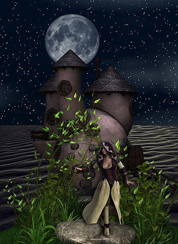 fairy Tale, fantasy, mystic, to Compose, night Of Fantasy, mystery, unreal, imaginary, moon, atmosphere, dream