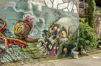 teufelsberg, กราฟฟิตี, ผนัง, ถนน, กลางแจ้ง, ในเมือง, ภาพจิตรกรรมฝาผนัง, ศิลปะ, กรุงเบอร์ลิน, ประเทศเยอรมัน
