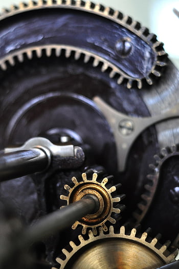 Ozubené kolo, ozubená kola, technologie, průmysl, stroj, mechanismus, retro, přenos