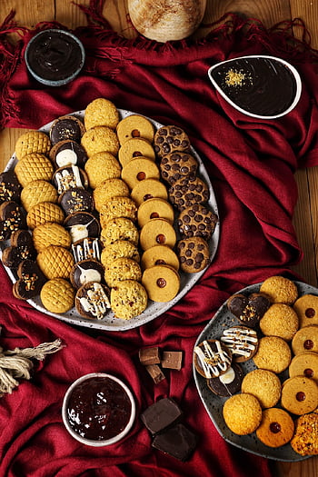 máslové sušenky, cookies, pečivo, dezerty, talíř, bufet, sortimentu, Dezertní bufet, roztříděný, různé soubory cookie, cukrové sušenky
