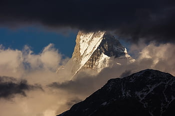 paysage, la nature, Népal, Montagne, neige, de pointe, Pokhara, himalaya, montagne de la queue de poisson, himalayan