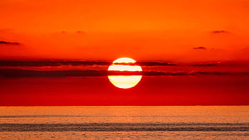 zonsondergang, zee, oceaan, horizon, middellandse Zee, natuur