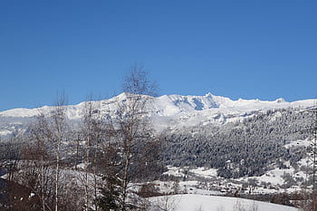 χειμερινό τοπίο, χιόνι, βουνά, surselva, graubünden