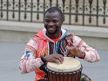 muž, Afričan, bicí, Černá, oblečení, pouliční muzikant, tradiční, barvy, šťastný, atrakce, veřejnost