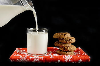 mléko, cookies, Vánoce, sezóna, Dovolená, napít se, Ježíšek, suchar, vánoční dekorace, sklenka, Vánoční čas