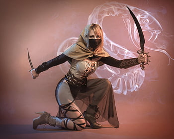 cosplay, fantasy, assassin's Creed, warrior, costume, mercenary, killer, woman, caucasian, assassin, saber