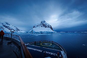 hav, kryssning, fartyg, expedition, himmel, marinmålning, antarktisk, landskap