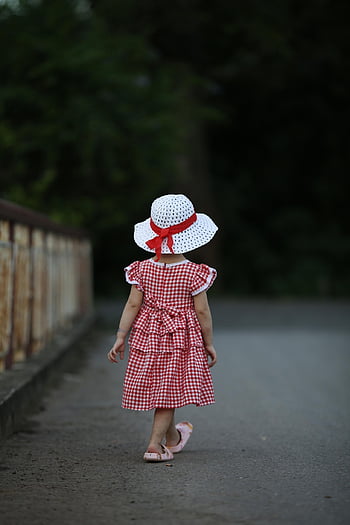 kid, girl, dress, hat, outdoors, portrait, childhood, little Girl, child, nature, girl Portrait