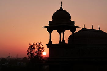 Indie, rajastan, palác, architektura, maharajah, bikaner, věž