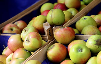 apples, apple Crates, fruit, fresh, organic, harvest, market